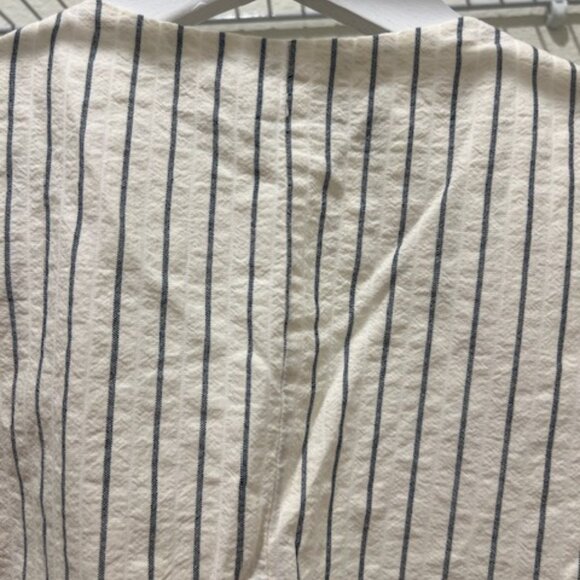 Zara Striped Vest - size S cream buttoned vest 100% cotton - Picture 7 of 8